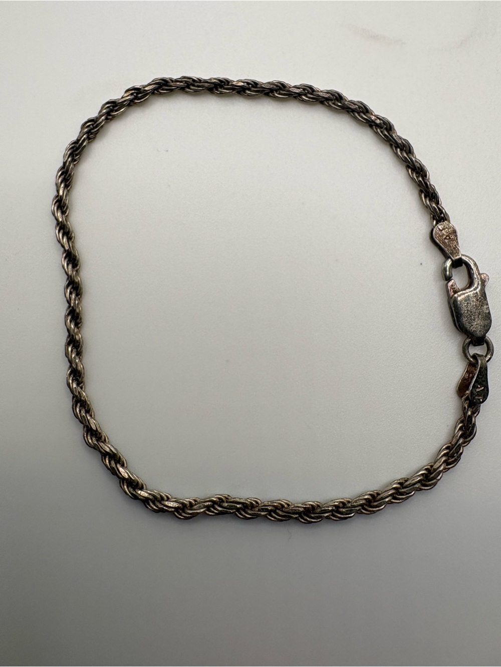 Twisted Rope Chain Bracelet in Antique Silver Tone